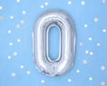  0 szám ezüst kis lufi