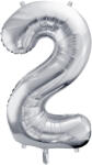  2 szám ezüst fólia lufi