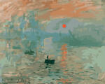 Figured Art Set pictura pe numere, cu sasiu, Impresie, rasarit de soare - Monet, 40x50 cm (PN1284-Y)