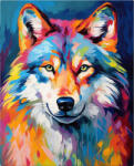 Figured Art Set pictura pe numere, cu sasiu, Lup in culori, 40x50 (FA10210-Y)