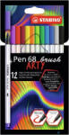 STABILO Ecsetirón készlet, STABILO 'Pen 68 brush ARTY', 12 különböző szín (568/12-21-20)