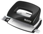 Leitz Lyukasztó, kétlyukú, 10 lap, fém, mini, 'Nexxt Wow', fekete (E50601095) (E50601095)