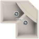 Elleci ELLECI- Mosogatótálca Unico corner sarok 83x83 Granitek Bianco soft G39 (LGUCOR39)