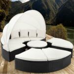 CASARIA Rattan kerti ágy Ø230cm - fekete (992841)