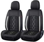 Carguard Husa scaun Huse auto premium 5 locuri Carguard Deluxe piele ecologică perforată și textil - negru - alb (HSA016) - vexio