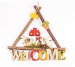  IRIS fa kopogtató, 2 mókus és gombák, "welcome" felirat 25 x 25cm (065810)