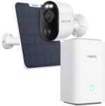 Reolink Kit camere supraveghere wireless WiFi cu panou solar si hub Reolink Argus 3E HUBXB310, 3 MP, 4 mm, IR / lumina alba 10 m, WiFi, detectie persoane / vehicule / animale, acumulator 6000mAh, microfon, di