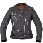  Női bőr motoros kabát W-TEC Brinea matt fekete bővített L