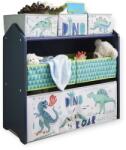 Ginger Home DINOSAUR gyermek játékpolc textil dobozokkal - fa rendező, 63x30x60 cm (TF6502)