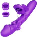 SuperLove 3in1 G-Spot Wiggling & Biting & Licking Rabbit Vibrator Purple Vibrator