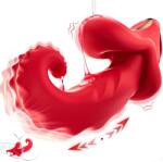 SuperLove G-Spot Tongue Thrusting Dual Vibrator with App Red Vibrator