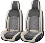 Carguard Husa scaun Huse auto premium 5 locuri Carguard Deluxe piele ecologică perforată și textil - gri deschis - gri inchis (HSA014)
