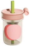 Chako LAB Pahar cu capac din sticla cu pai Chako Lab Stacking Music 560ml