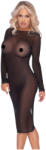 Cottelli Collection Party - rochie transparentă cu fermoar - neagră - L (27184801041)