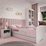 Kocot Kids Pat pentru copii cu barieră Ourbaby - alb