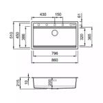 Elleci - Mosogatótálca Best 360 Workstation 86x51 Granitek Total Black G40 Nero Fekete kiegészítőkkel (LGB36040BKM)