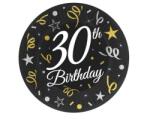  Happy Birthday 30 B&C papírtányér 6 db-os 18 cm (MLG164541) - sandori