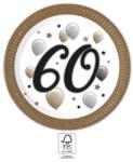  Happy Birthday 60 Milestone papírtányér 8 db-os 23 cm FSC (PNN95617) - sandori