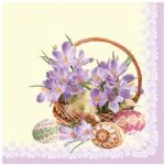  Húsvét Crocuses in a Basket szalvéta 20 db-os 33x33 cm (PKK015555) - sandori