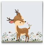  Festés számok szerint - Szarvasborjú madárral Méret: 50x50cm, Keretezés: Keret nélkül (csak a vászon)