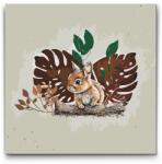  Festés számok szerint - Nyúl és monstera Méret: 50x50cm, Keretezés: Kartonlemezen