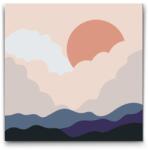  Festés számok szerint - Boho naplemente Méret: 30x30cm, Keretezés: Keret nélkül (csak a vászon)