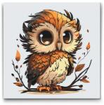  Festés számok szerint - Bagoly nagy szemekkel Méret: 30x30cm, Keretezés: Kartonlemezen