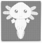  PontPöttyöző - Axolotl Méret: 30x30cm, Keretezés: Keret nélkül (csak a vászon), Szín: Piros