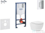 GROHE Rapid SL falra szerelhető WC szett, Kielle Oudee Vortex kompakt WC soft close ülőkével, Skate Cosmopolitan króm nyomólappal SANI11BA3105 (SANI11BA3105)