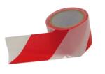 Extol kordonszalag, jelölő szalag, piros fehér színben, 75mm×100m (e9565) (e9565)
