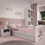 Kocot Kids Gyerekágy leesésgátlóval Ourbaby - Maci - fehér