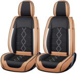 Carguard Husa scaun Huse auto premium 5 locuri Carguard Deluxe piele ecologică perforată și textil - maro caramel (HSA017) - pcone