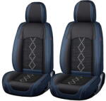Carguard Husa scaun Huse auto premium 5 locuri Carguard Deluxe piele ecologică perforată și textil - negru - albastru închis (HSA019) - pcone