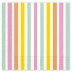  Színes Pastel Stripes szalvéta 20 db-os 33x33 cm FSC (PNN96733) - sandori