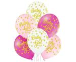  Baby Girl Dots léggömb, lufi 6 db-os 12 inch (30cm) (MLG002935) - sandori
