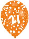  Happy Birthday 21 Orange léggömb, lufi 6 db-os 11 inch (27, 5cm) (DPA9908417) - sandori