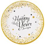 Happy New Year Golden Wishes papírtányér 8 db-os 23 cm (DPA990227066)