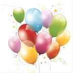  Színes lufis Balloons szalvéta 20 db-os 33x33 cm (PKK017542) - sandori