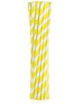  Sárga Yellow Stripes rugalmas papír szívószál 12 db-os (MLG126792) - sandori