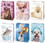  Állatos Cute papír ajándéktasak, ajándékzacskó 23x32x11 cm (PKK767325)