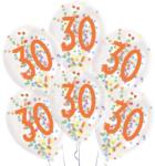  Happy Birthday 30 Droplets konfettivel töltött léggömb, lufi 6 db-os 11 inch (27, 5 cm) (DPA9909839) - sandori