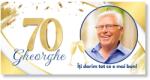 Personal Banner de ziua de naștere cu fotografie - Golden 70 Dimensiunea bannerului: 130 x 65 cm