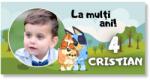 Personal Banner de ziua de naștere cu fotografie - Bluey Dimensiunea bannerului: 130 x 65 cm