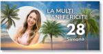 Personal Banner de ziua de naștere cu fotografie - Mare și palmieri Dimensiunea bannerului: 130 x 65 cm