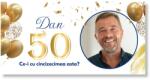 Personal Banner de ziua de naștere cu fotografie - Golden 50 Dimensiunea bannerului: 130 x 260 cm