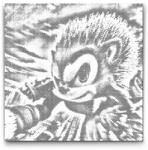 PontPöttyöző - Sonic, a sündisznó Méret: 50x50cm, Keretezés: Keret nélkül (csak a vászon), Szín: Fekete