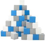 Vell Cubes din spumă - set de 45 de cuburi mari din spumă Pyramida albastru, alb, gri