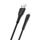 USAMS U35 adatkábel (USB - lightning, 2A, gyorstöltő, 100cm, törésgátló) FEKETE Apple iPhone 14 Pro / iPhone 14 Plus / iPhone 14 (SJ364USB01) (SJ364USB01)