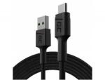 Green Cell GC PowerStream USB-A - USB-C adat és töltőkábel 2m fekete (KABGC19) (KABGC19) (31038)