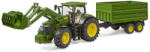 BRUDER Tractor John Deere 7R 350 with front loader and trailer (BR-03155) - vexio